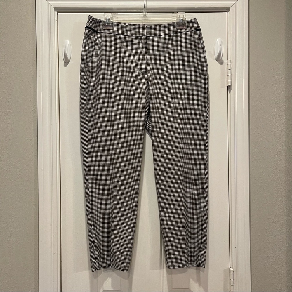 Talbots Heritage Pants Women’s Sz 8 Black White Houndstooth Work Career Slacks